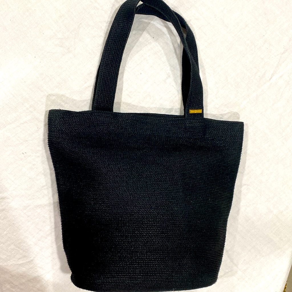 Eric Javits Eureka Squishee Straw Black Tote Bag For Women Nice 22”X14”X6”